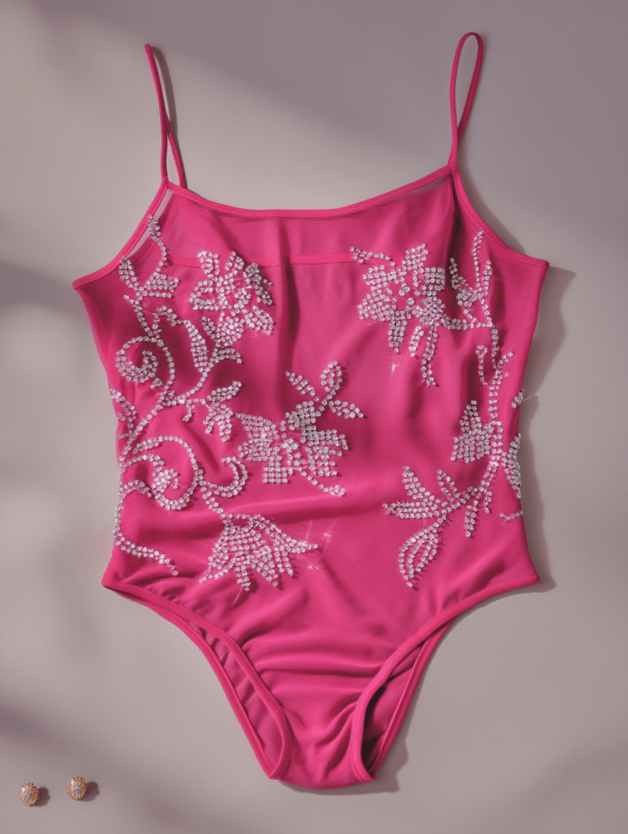 Body Rosa Intenso con Pedrería
