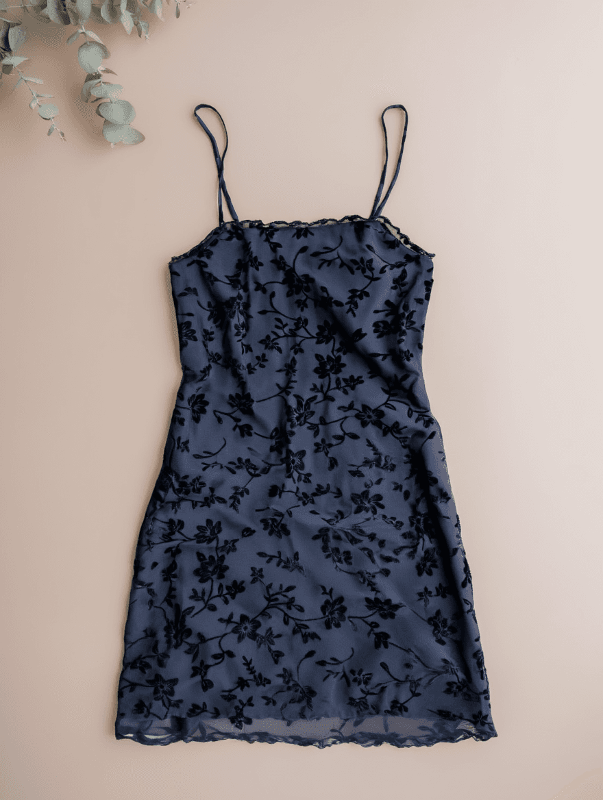 Vestido Azul Floral
