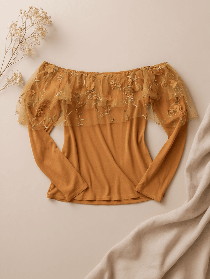 Blusa Amarilla Bordada