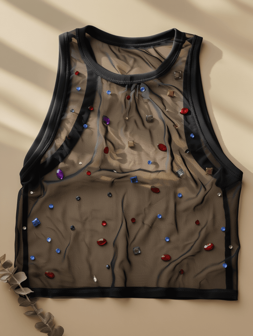 Top Transparente con Gemas
